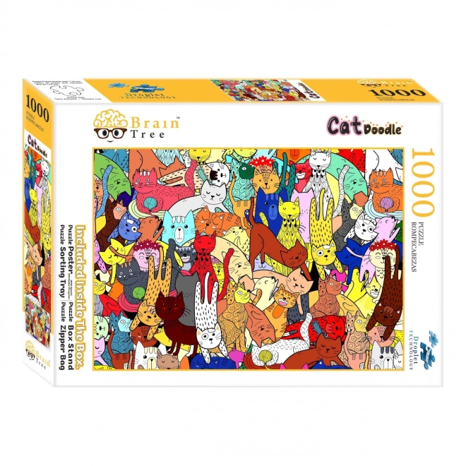 Puzzle Kreslené Mačky 1000 Dielikov