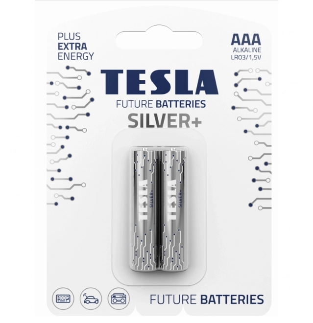 Alkalická batéria Tesla Silver+ 2 ks AAA