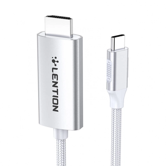 Lention USB-C na 4K60Hz HDMI kábel, 3 m, strieborný