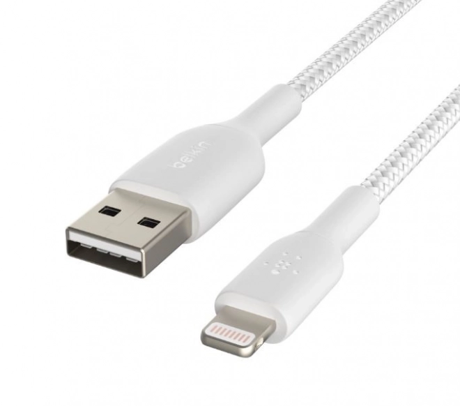 Pletený USB-Lightning kábel 1m biely