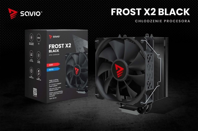 Chladič procesora SAVIO Frost X2 Black