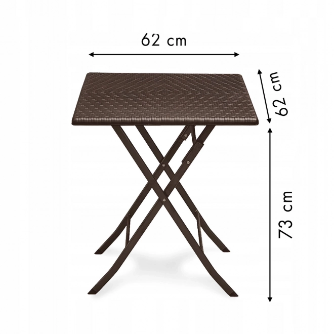 ModernHome Skladací záhradný stolík 62 cm ratanový