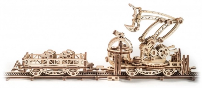 Ugears 3D drevené mechanické puzzle Mechanical Town Železničné prekladište