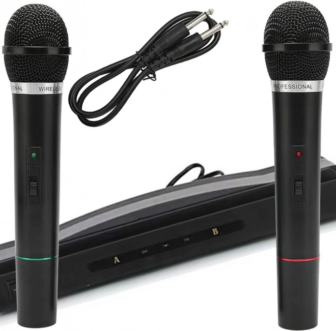 Karaoke sada s 2 bezdrôtovými mikrofónmi a prijímacou stanicou
