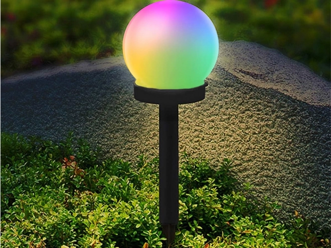 Solárne záhradné lampy RGB s čidlom súmraku 10 cm - set 4 ks