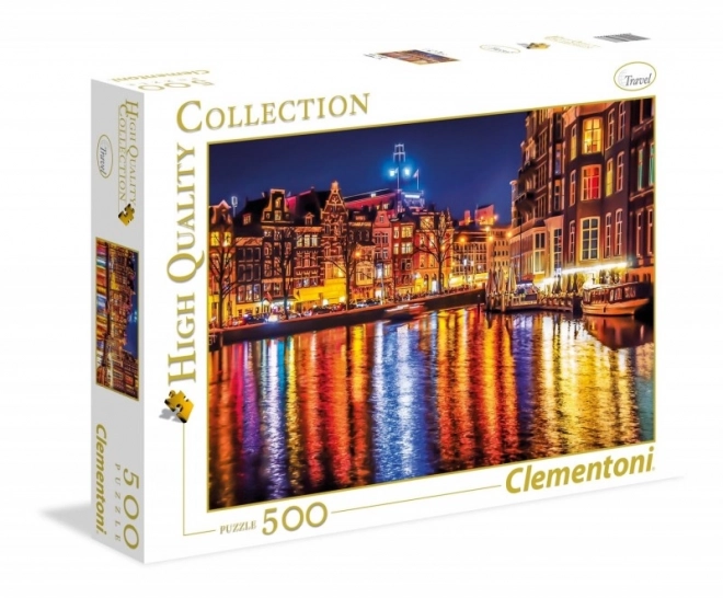 Clementoni puzzle Nočný Amsterdam 500 dielikov