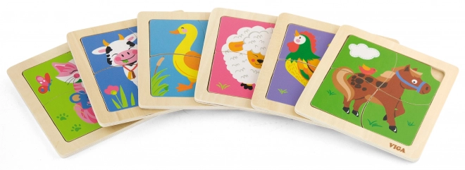 Viga drevené puzzle kačička