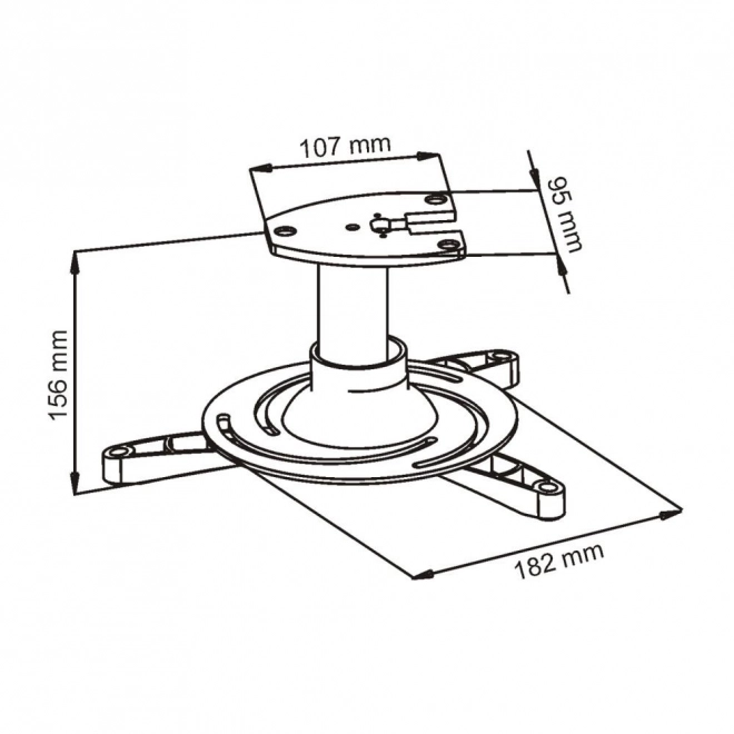 Stropný úchyt pre projektor s dĺžkou 16 cm a nosnosťou 15 kg