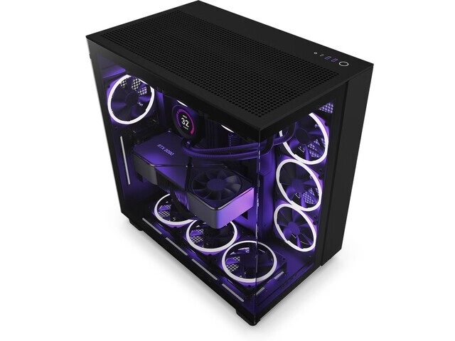 Počítačová skriňa NZXT H9 Flow s oknom čierna