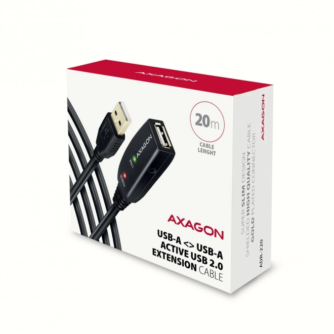 Aktívny USB predlžovací kábel Axagon 20m
