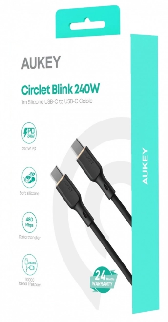 Aukey silikónový USB-C kábel 1m 240W