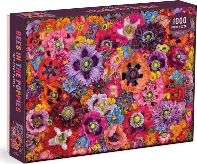 Galison Puzzle Včely medzi kvetmi maku 1000 dielikov