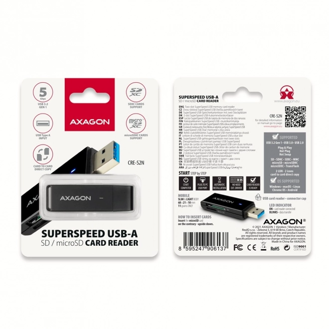 Čítačka pamäťových kariet s dvoma slotmi USB 3.2 Gen 1