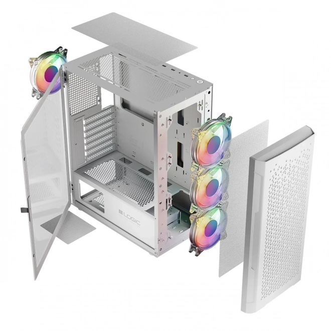 Počítačová skrinka Logic Aramis ARGB Midi USB 3.0 biela