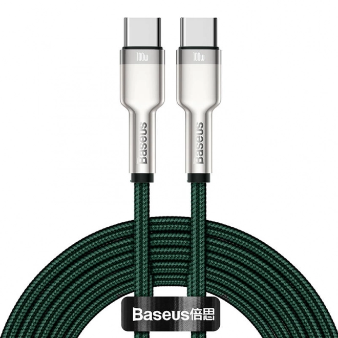 Kabel USB-C na USB-C Baseus Cafule, 100W, 2m zelený