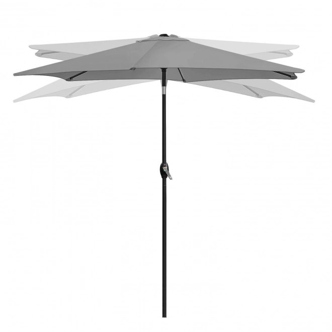 Skladací záhradný balkónový dáždnik 210 cm sivý