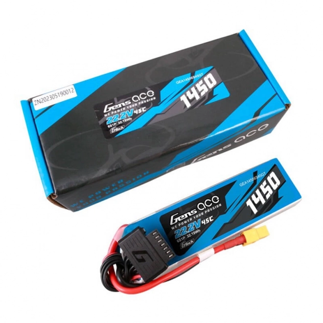 Gens Ace Lipo Batéria 1450mAh 22,2V 45C s Konektorom XT60