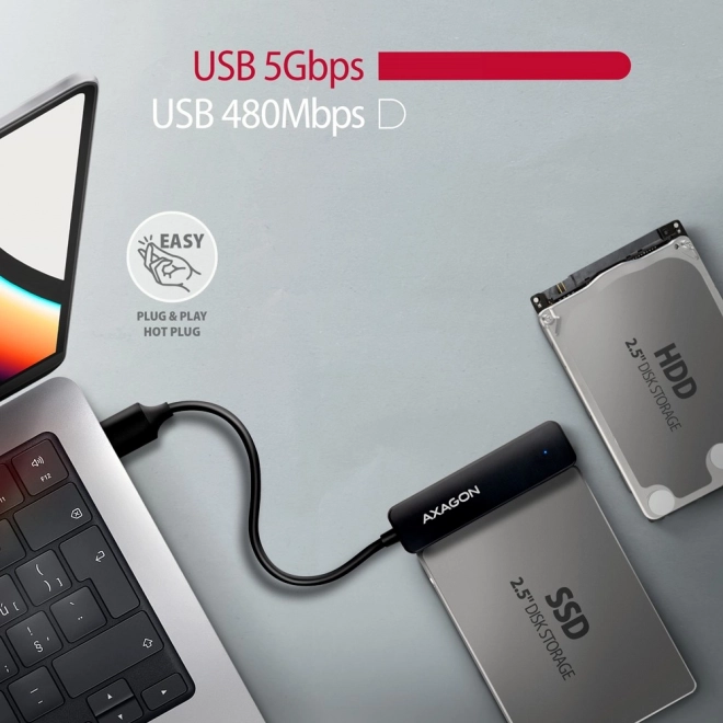 Usb-a adaptér SATA SSD/HDD AXAGON FASTPort2