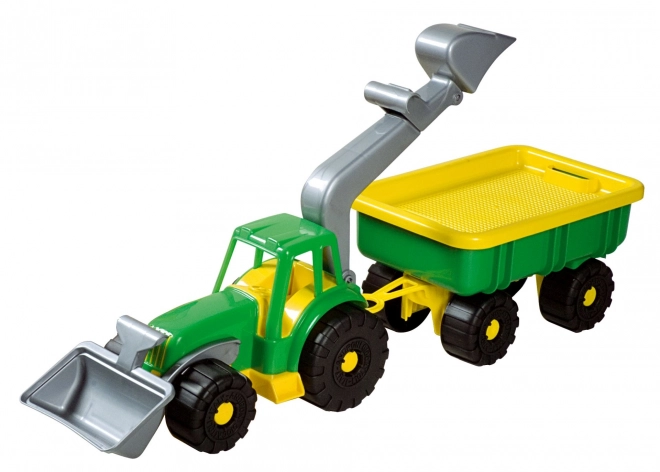 Androni Traktorový nakladač s prívesom Power Worker dĺžka 58 cm – Zelený