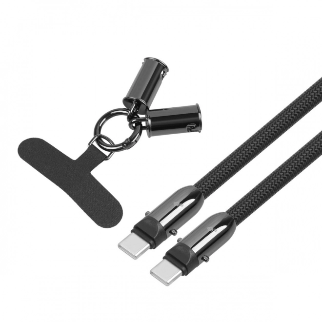 Kabel a šnúrka 2v1 USB C 1m čierny