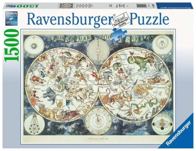 Ravensburger Puzzle Světová Mapa Fantastických Zvířat 1500 Dielikov