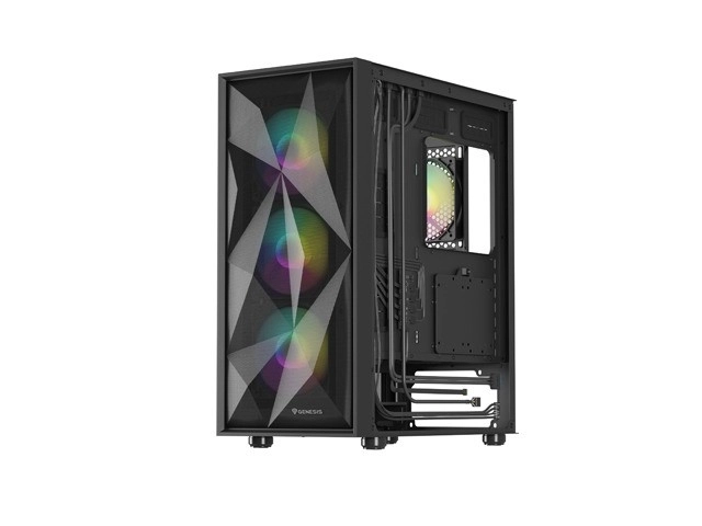 Počítačová skriňa Genesis Diaxid 605 ARGB MIDI Tower USB-C čierna