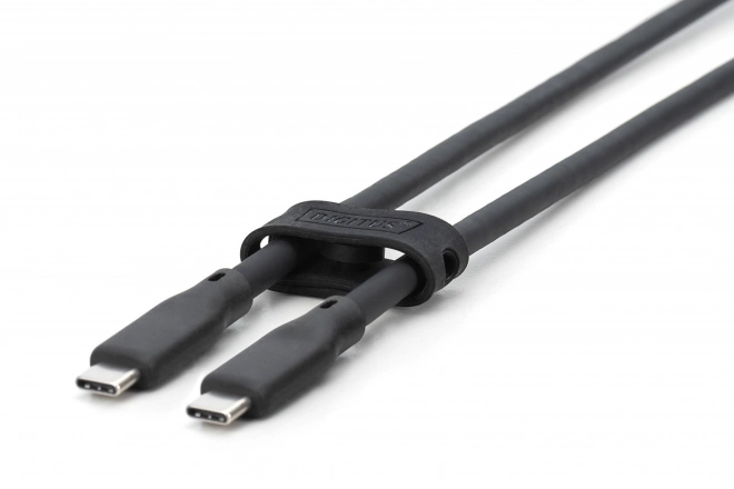 Silikónový kábel USB-C - USB-C, 10G 4K 100W, 1m čierny