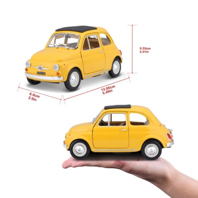 Bburago 1:24 Fiat 500 F 1965 žltá