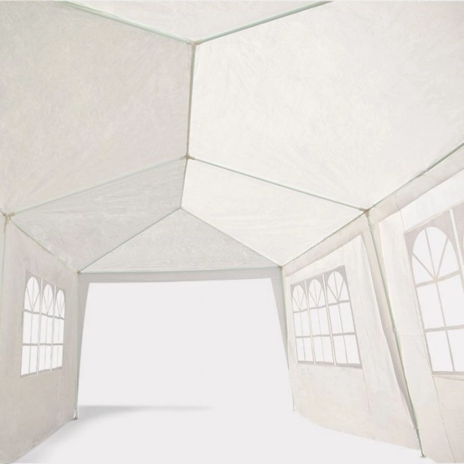 Záhradný komerčný pavilónový stan 3x6 m, 6 stien, biely