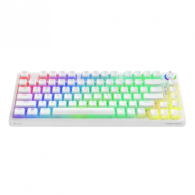 Bezdrôtová mechanická klávesnica savio phenix white gateron yellow pudding