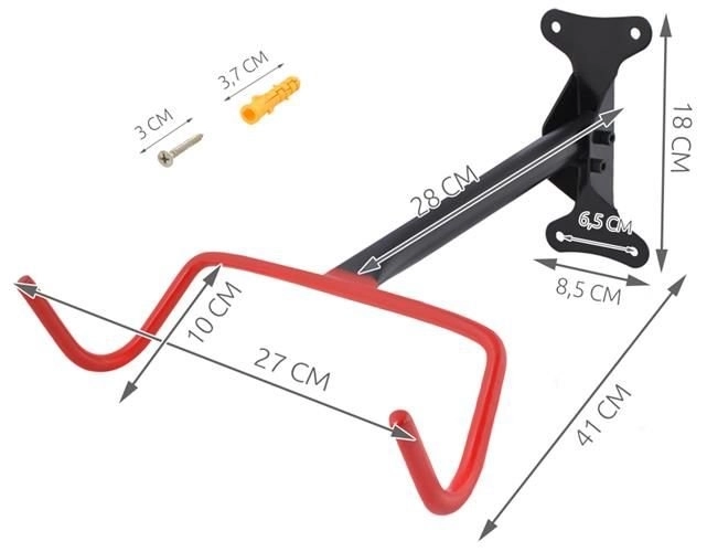 Stenový držiak na bicykel s dvoma hákmi