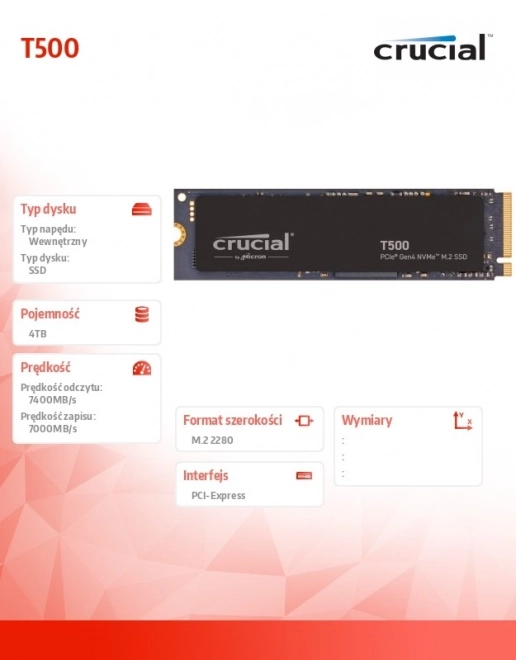 SSD disk Crucial 4TB M.2 NVMe PCIe 4.0
