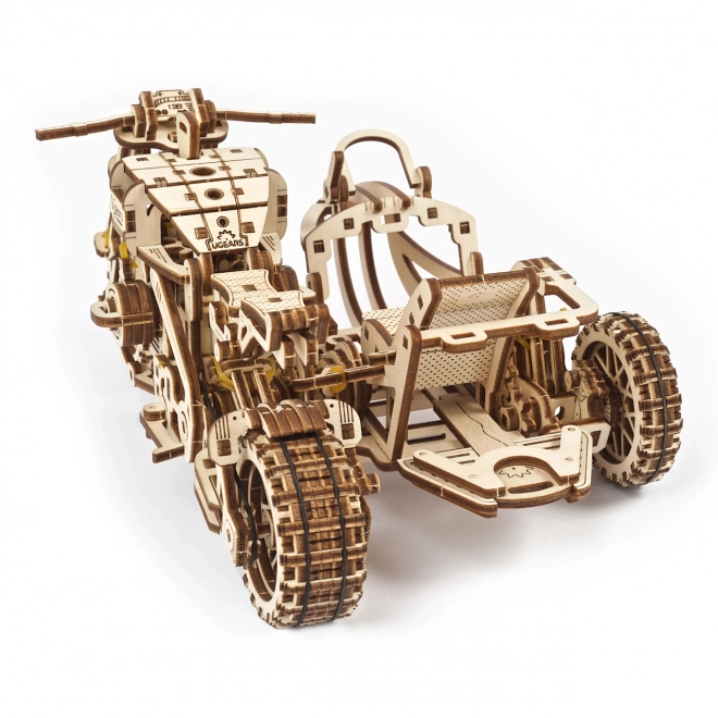 Ugears 3D puzzle Motocykel s vozíkom 380 dielikov