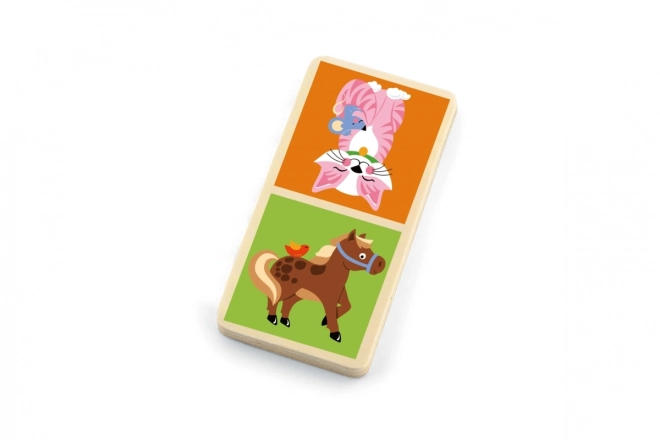 Viga Drevené domino Farma 28 kusov Montessori