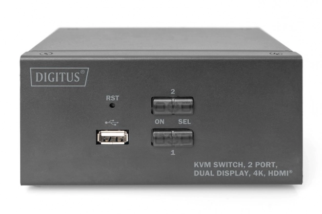 KVM prepínač HDMI s dvoma portmi, Dual Display, 4K