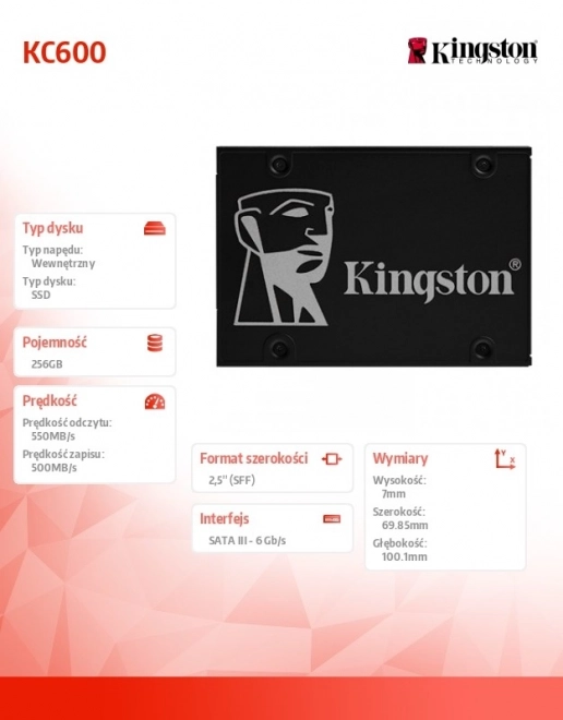 SSD disk Kingston KC600 256 GB
