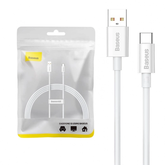 Kábel USB-C 100W Baseus s displejom 1,5 m biela