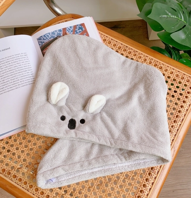 Superabsorpčný uterák na vlasy, turban na vlasy - sivý