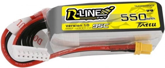 tattu r-line lipo batéria 550 mah 22,2 v 95c 6s xt30