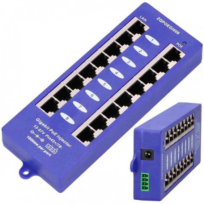 Extralink 8-portový PoE injektor gigabit