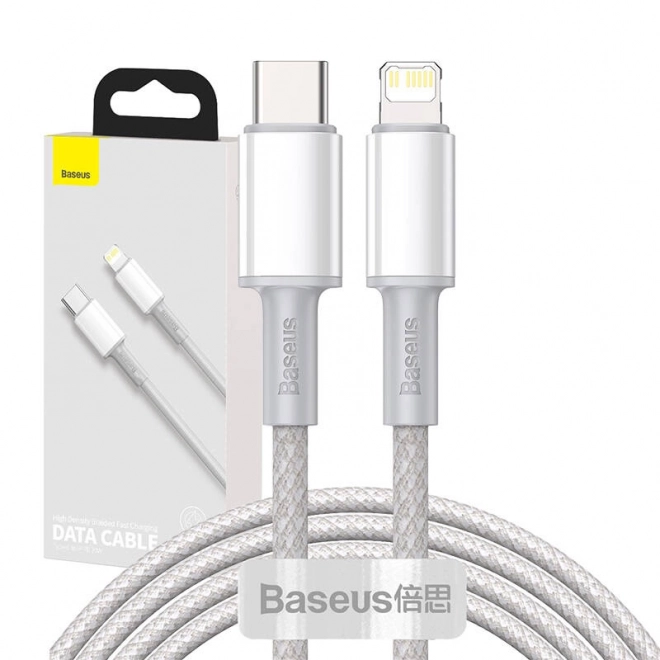 USB-C na Lightning kábel Baseus s vysokou hustotou opletenia, 20W, PD, 2m (biely)