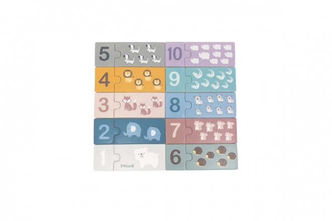 Viga Montessori drevené numerické puzzle pre deti