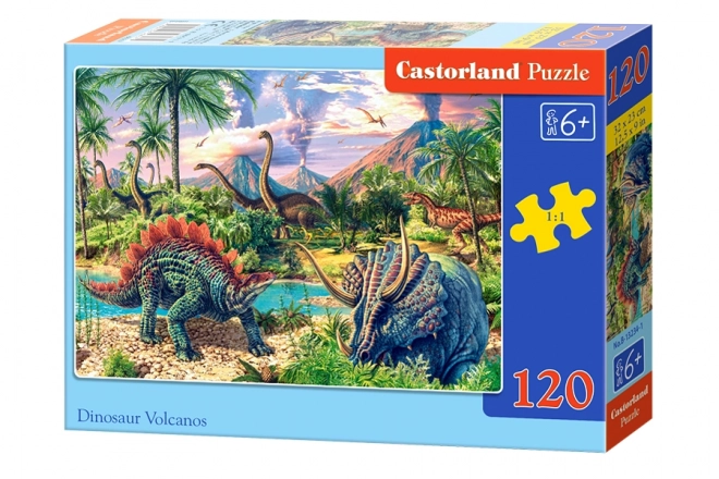 Castorland puzzle Dinosaury pod sopkami