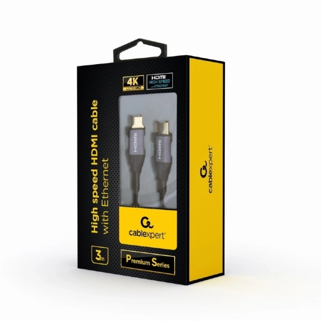 HDMI kábel vysokorýchlostný s ethernetom 3m Premium