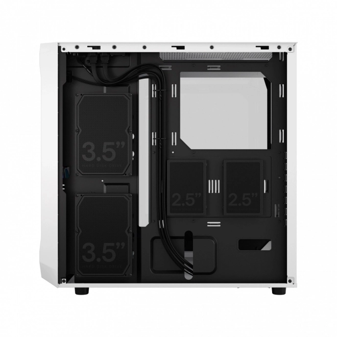 Biela RGB herná skriňa Focus s TG Clear Tint