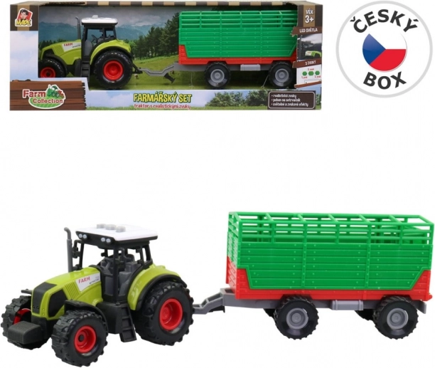 Traktor s odpojiteľným prívesom so svetlom a zvukom