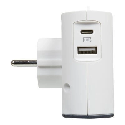 Rozbočovač 2x 2P + USB AC biely/čierny
