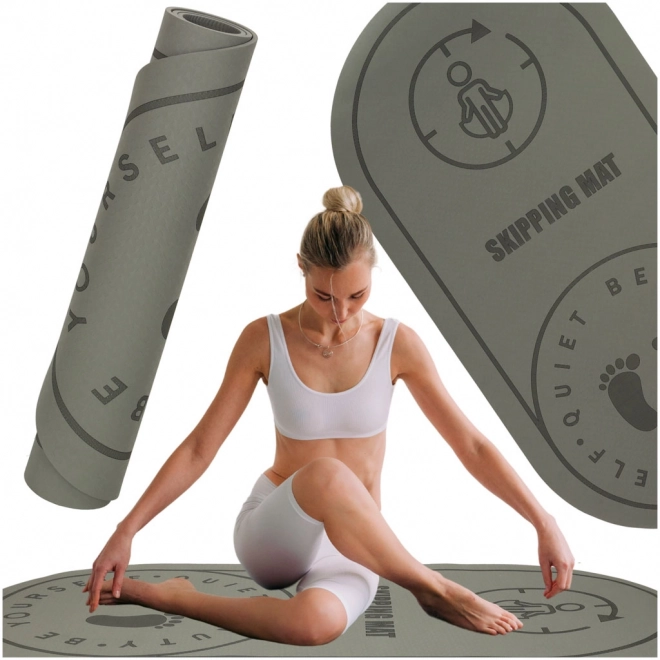 Fitness podložka na cvičenie jogy a skákanie, sivá, 125x61,5x0,6 cm