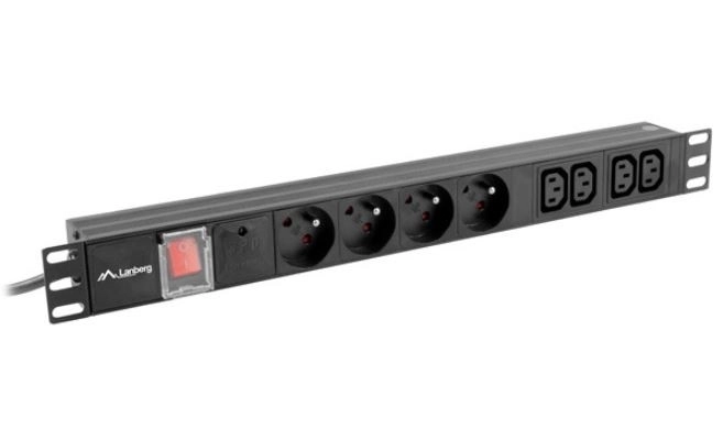 Listva zasilania pre rack Lanberg 1U 10A