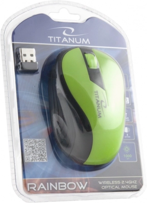 Bezdrôtová optická myš Titanum Rainbow zelená